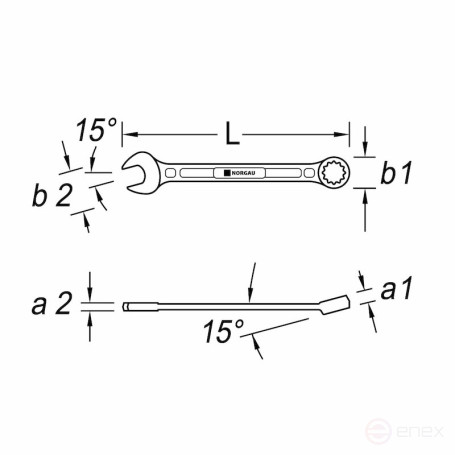 Ключ гаечный комбинированный NORGAU Industrial 30 мм, N7-30