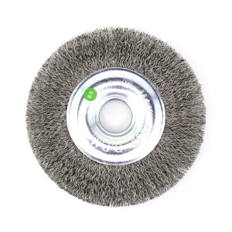 Ear brush disc D125*20*22.2, pile corrugation stainless steel 0.30 (13-095)