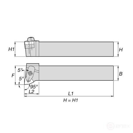 Державка токарная NORGAU Industrial для наружной обработки DWLNR2525M08