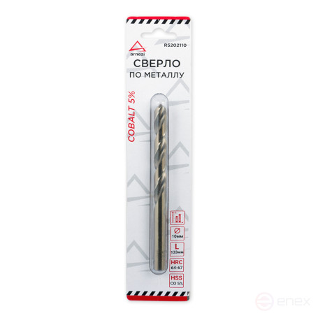 Metal drill bit HSS 10.0mm Cobalt 5% ARNEZI R5202110