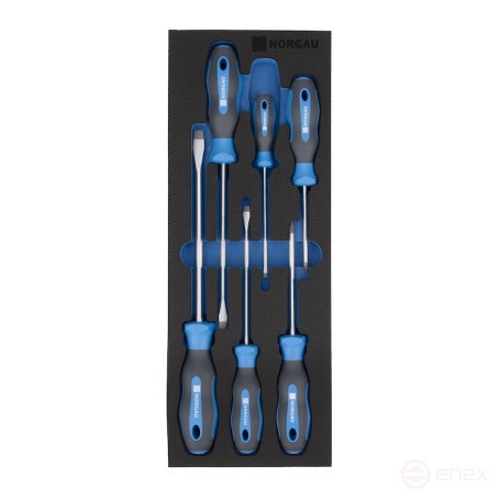 Screwdriver set in the NORGAU Industria SL/PH box, 6 pieces, N151-161-006