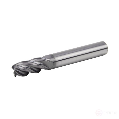 Radius milling cutter NORGAU Industrial high-performance 8 mm, R1 mm, Z4, VHM/AlCrSiN