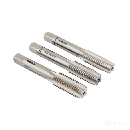 Set of manual taps NORGAU Industrial left rotation M20, HSS, 3 pieces