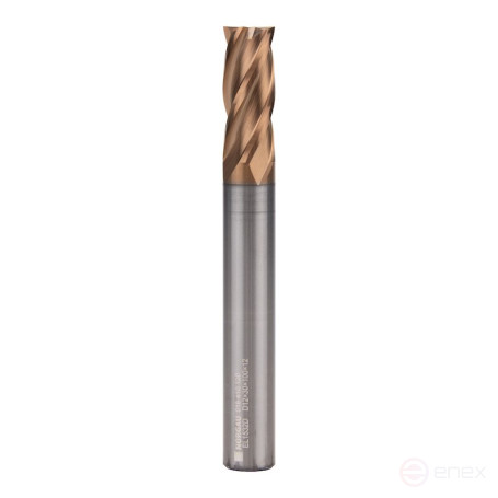 High-performance milling cutter NORGAU Industrial with an extended shank of 12 mm, Z4, VHM/TiAl CrSiN