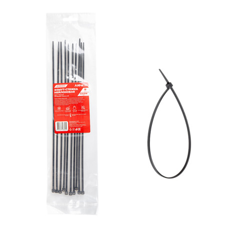 Nylon yoke 3.6 x 300 mm, black 10 pcs Arnezi A0903032