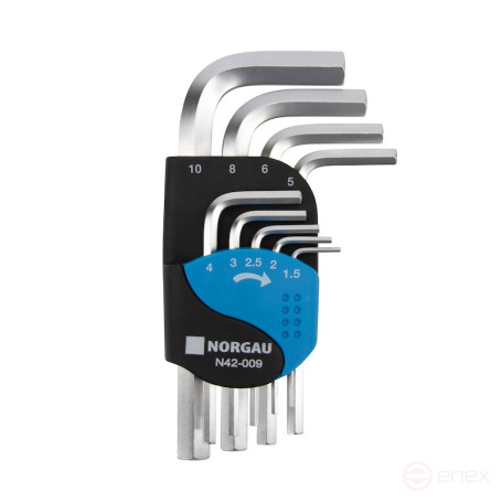 Набор шестигранных ключей NORGAU Industrial 9 предметов, N42-009