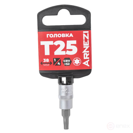 Головка 1/4" со вставкой TORX Security T25 L=38, на холдере Arnezi R0004625