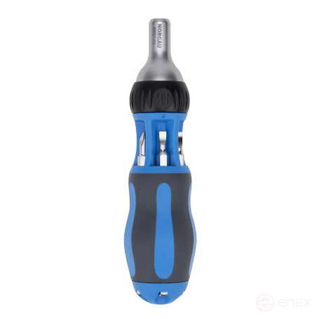 Отвертка NORGAU Industrial с реверсивной трещоткой и сменными битами, NSS7-1U