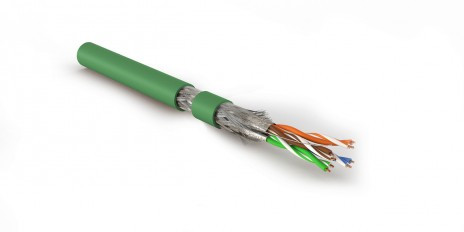 SFTP4-C7-P26-IN-LSZH-GN-500 (500 м) Кабель витая пара, экранированная S/FTP, категория 7 (600 MHz), 4 пары (26 AWG), многожильный (patch), LSZH, нг(A)-HF, зеленый