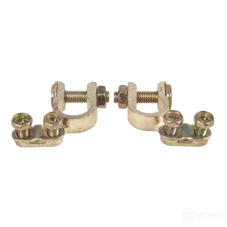 Клеммы АКБ цинково-алюминиевые 2шт, угловые усиленные с крепежом ARNEZI A0103002