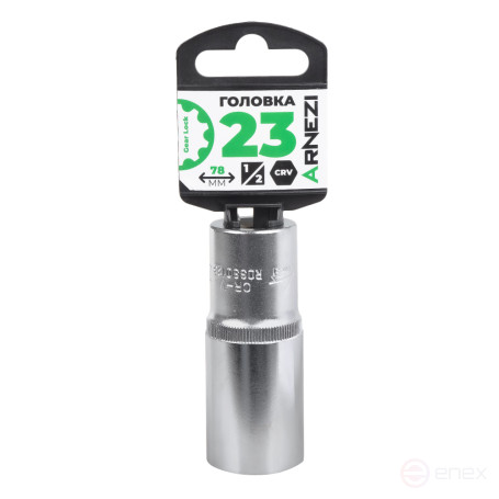 Головка 1/2" Gear Lock 23 мм L=78 мм удлиненная, на холдере Arnezi R0330123