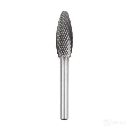 Carbide borehole NORGAU industrial flame-shaped 12x77 mm, H shape, SCM