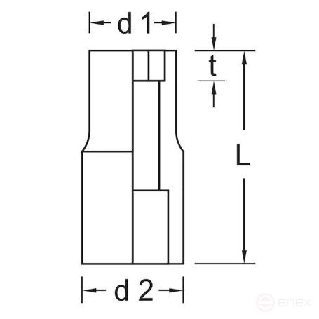 Головка торцевая шестигранная NORGAU Industrial 1/2", 19 мм, N19-19