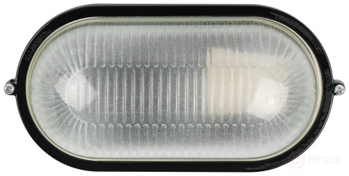 Светильник ЭРА НБП 04-60-001 Акватермо алюминий/стекло IP54 E27 max 60Вт 212х105 овал черный