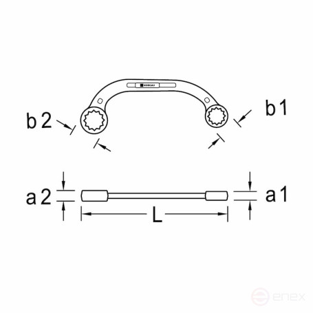 Double-sided union wrench NORGAU Industrial motor 16x18 mm, N304-16x18