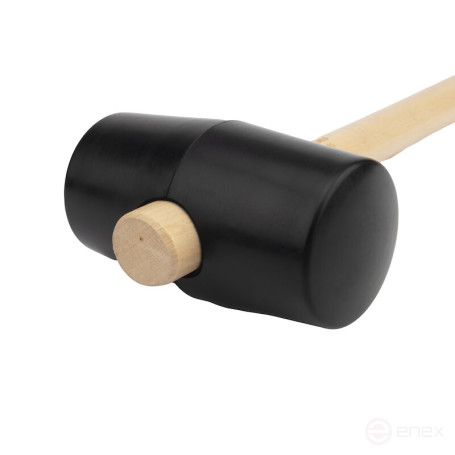 Rubber mallet NORGAU Industrial with wooden handle 910 g, 80 mm, N226-80