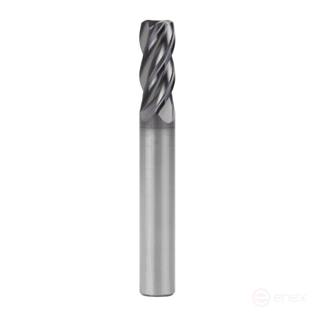 Radius milling cutter NORGAU Industrial high-performance 8 mm, R1 mm, Z4, VHM/AlCrSiN