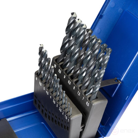 Набор сверл NORGAU Industrial по металлу в футляре 1-10 мм, 19 предметов, HSS/VAP
