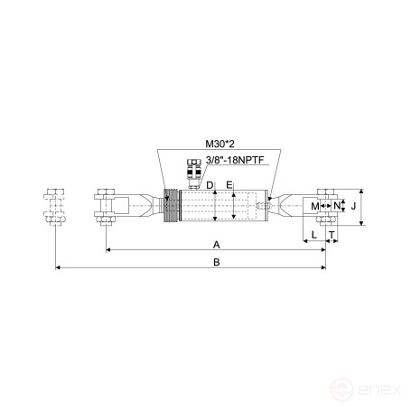 Цилиндр гидравлический NORGAU Industrial стяжной одностороннего действия 10 т, NCMT10-151C