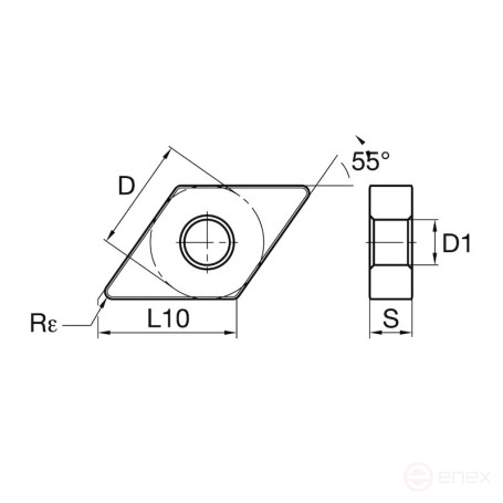 Пластина токарная NORGAU Industrial негативная DNMG150604-MN, NRG10N