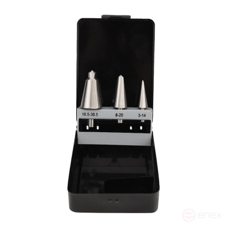 Набор конических сверл NORGAU industrial по металлу 3-30.5 мм, HSS, 3 предмета