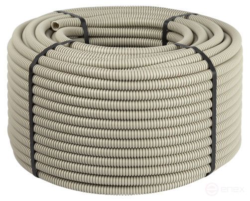 PVC corrugated pipe of THE GOFR ERA-20-100- PVC-T heavy grey d 20mm with probe 100m