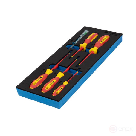 Set of slotted and phillips dielectric screwdrivers NORGAU Industrial NESS-6EC, 6 pieces