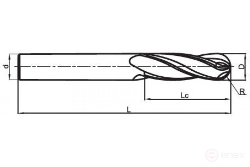 P30-B4-4-8-4-50 фреза твердосплавная сферическая