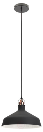 ERA PL2 BK/RC Pendant lamp for E27 lampshade height 200mm Suspension 780mm Black/copper