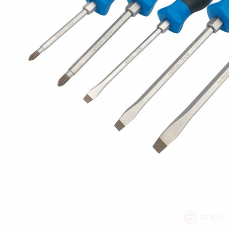 Set of reinforced screwdrivers NORGAU Industrial, 5 pieces, NBS155-163