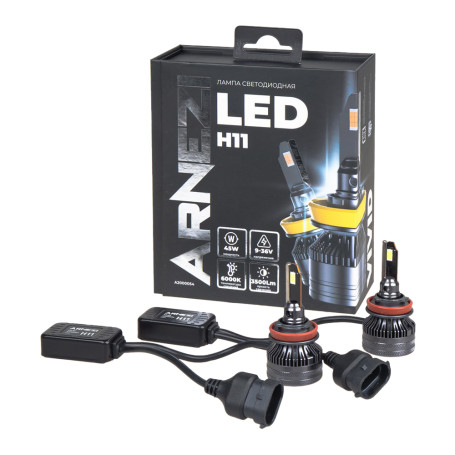 Лампа светодиодная 12/24V H11 45W 3500lm 6000K ARNEZI Vivid LED 2 шт. DUOBOX IP68 A2000054