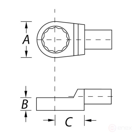 Cap nozzle NORGAU Industrial for torque wrench 21, rectangular drive 14x18