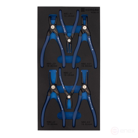 Set of locking ring pullers NORGAU Industrial NS80-6, 6 items