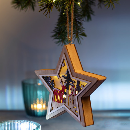 Lamp ERA ENGDS-4L New Year LED Star Pendant 15 cm 2*AA