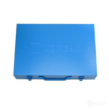 Набор двеннадцатигранных торцевых головок с аксессуарами NORGAU Industrial 1/2", 24 предмета, ND19 в металлическом ящике