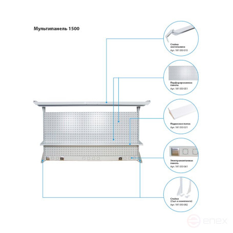 Lamp body NORGAU Industrial with LED lamp included, 1500 mm