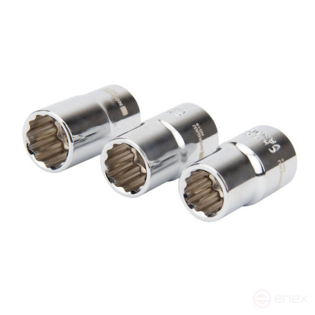 Набор двенадцатигранных торцевых головок 1/2”, дюймовые размеры NORGAU Industrial ND1919-A5/16-1.1/4, 19 предметов