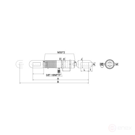 Цилиндр гидравлический NORGAU Industrial стяжной одностороннего действия 10 т, NCMT10-151L