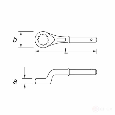 Ключ накидной NORGAU Industrial односторонний 95 мм, N2А-95