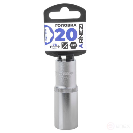 Головка 1/2" Super Lock 20 мм L=78 мм удлиненная, на холдере Arnezi R0300920