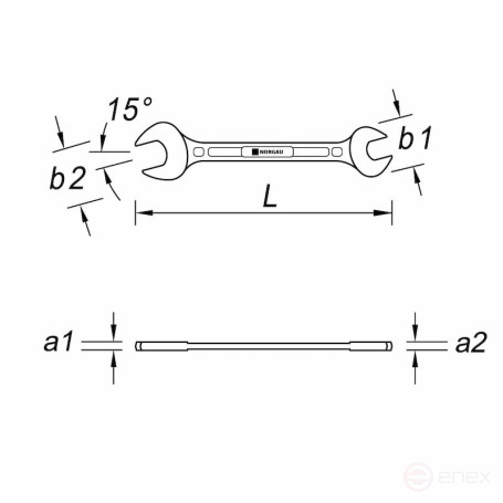 Ключ гаечный рожковый NORGAU Industrial двусторонний, 13х17 мм, N6-13х17