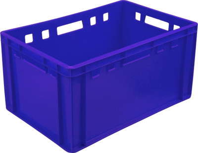 Box p/e 600x400x300 solid, E3 color. blue