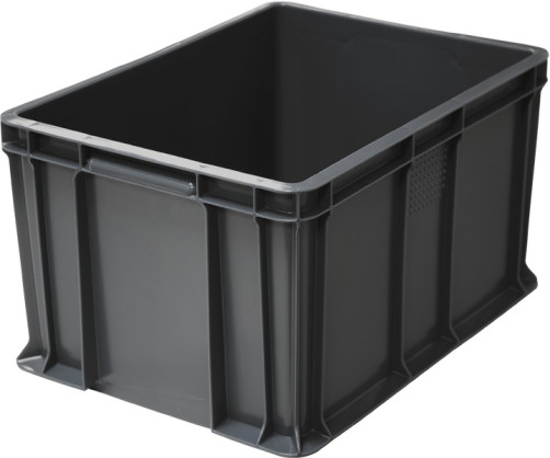 Box p/e 400x300x230 solid, with an external handle color. black