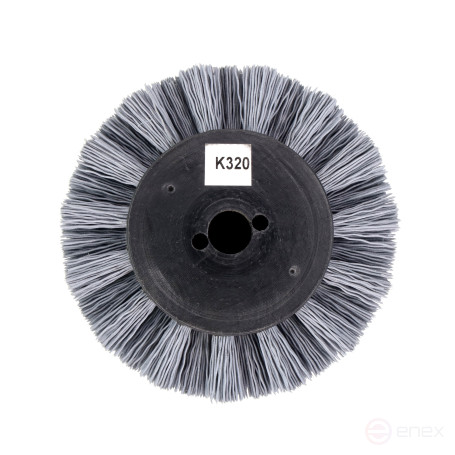 Щетка Д100*100*19,5+4 паза ворс полимер-абразив P240 по дереву для щеточных шлиф машин с валом Д19+4 (1-205)