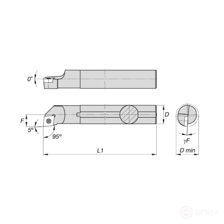 Державка токарная NORGAU Industrial расточная, правая S32S-SCLCR12