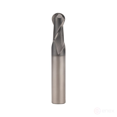 End mill NORGAU Industrial spherical 16 mm, Z2, VHM/AlCrSiN