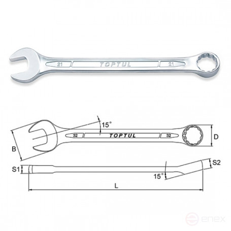 Ключ комбинированный 36 мм TOPTUL AAEB3636