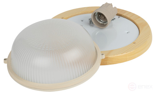 Светильник ЭРА НБО 03-60-011 Кантри дерево/стекло IP54 E27 max 60Вт D220 круг сосна