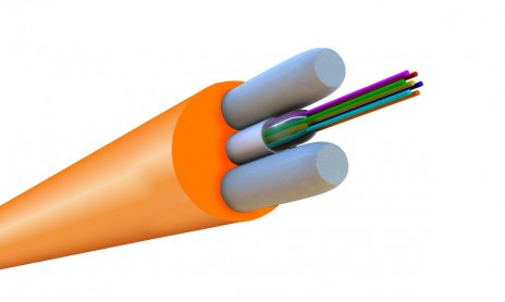 FO-STFR-IN-50-16- LSZH-OR Fiber optic cable 50/125 (OM2) multimode, 16 fibers, single-module, round, water-blocking gel reinforced with fiberglass rods, internal, LSZH, ng(A)-HF, orange