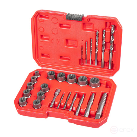 Набор экстракторов для поврежденных гаек и болтов, 26пр. универсальный R5304030 ARNEZI R5304030